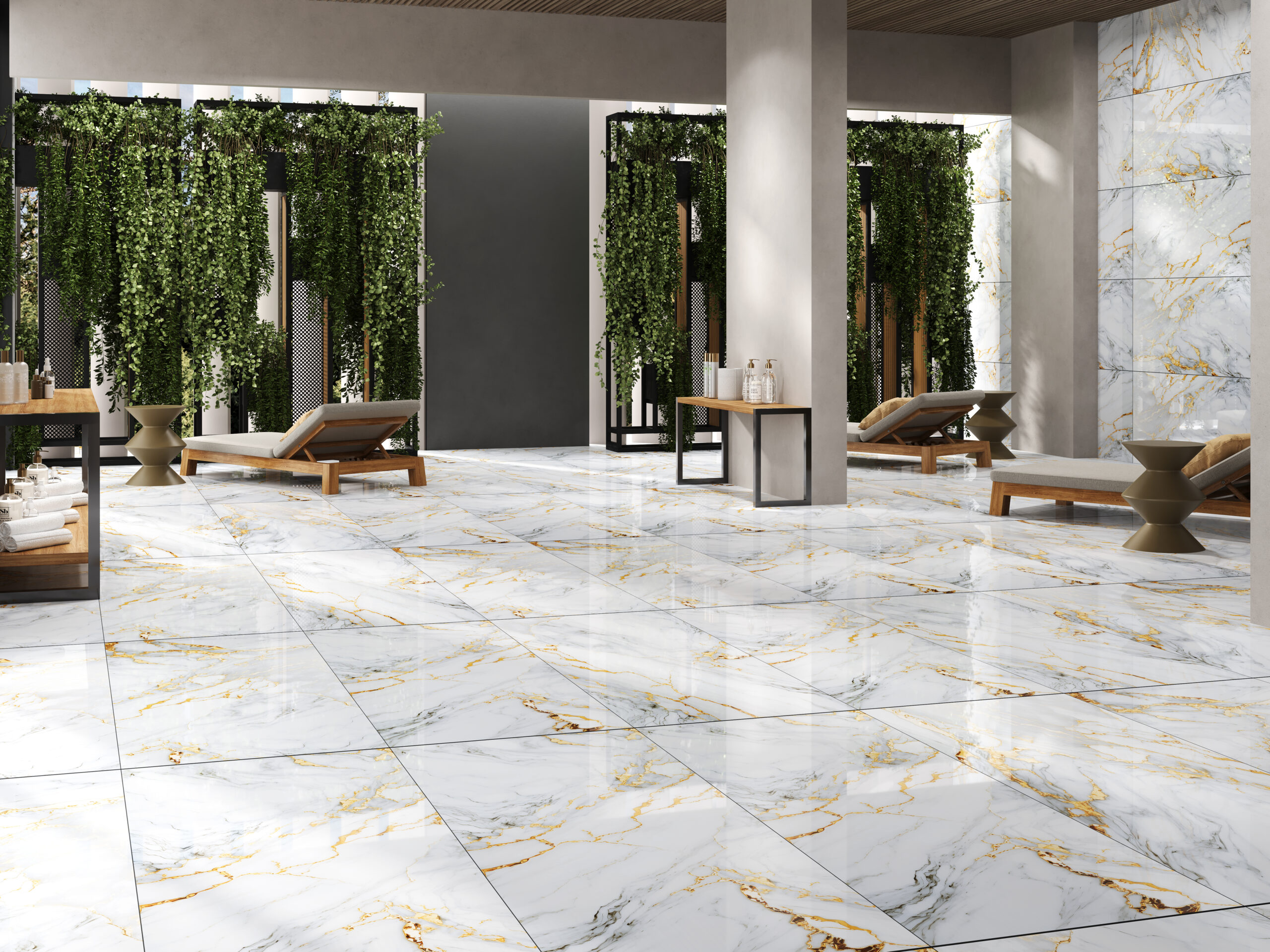 gạch 60x120 ấn độ lát nền phòng khách