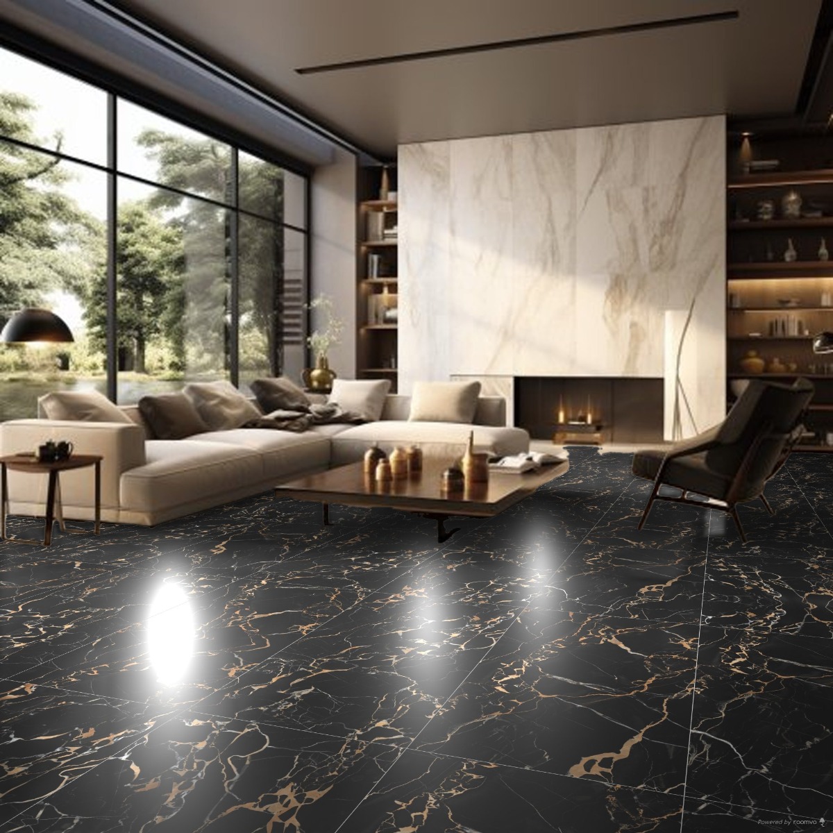 gạch 60x120 ấn độ lát nền phòng khách