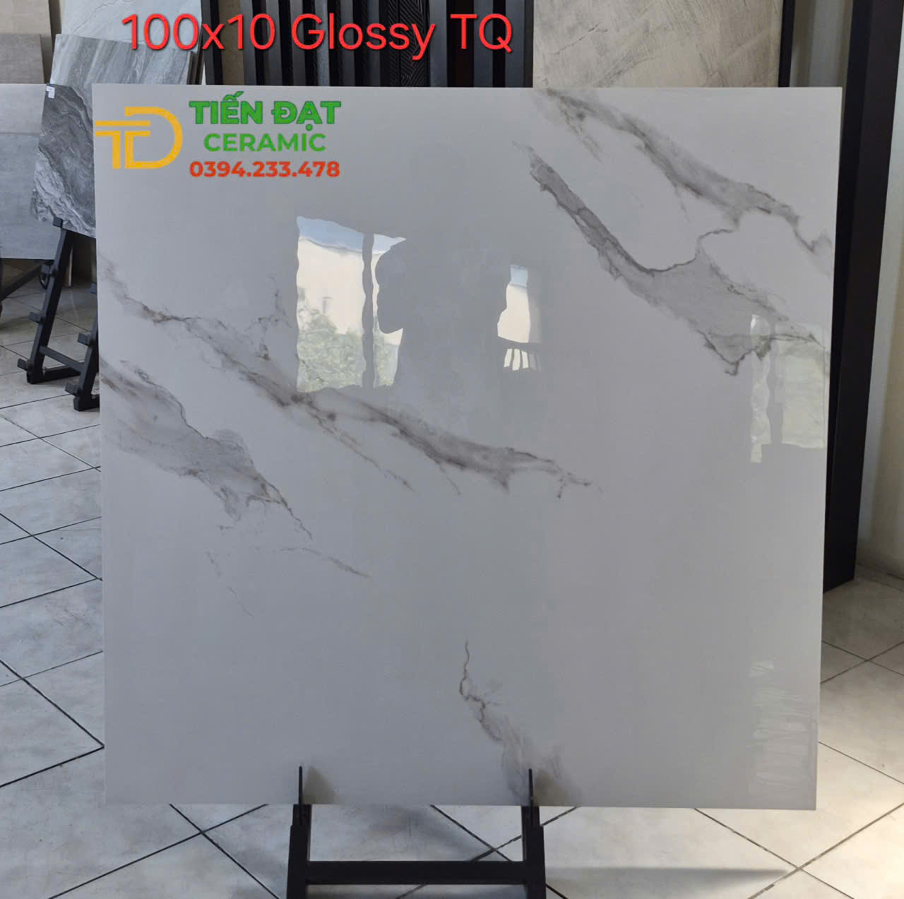 Đá Bóng Kiếng Vi Tinh 100x100 Trắng Vân Mẫu Mới