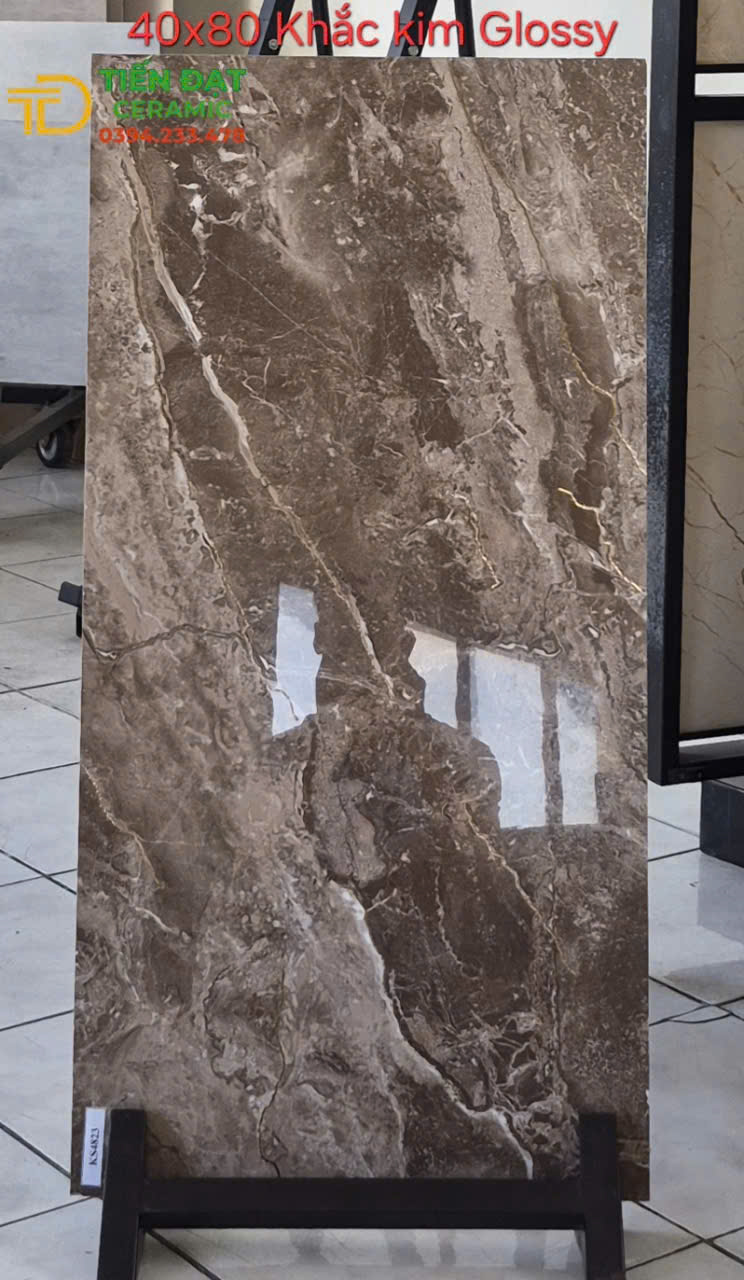 Đá Granite 40x80 Vân Nâu Ốp Tường Ánh Kim Cao Cấp