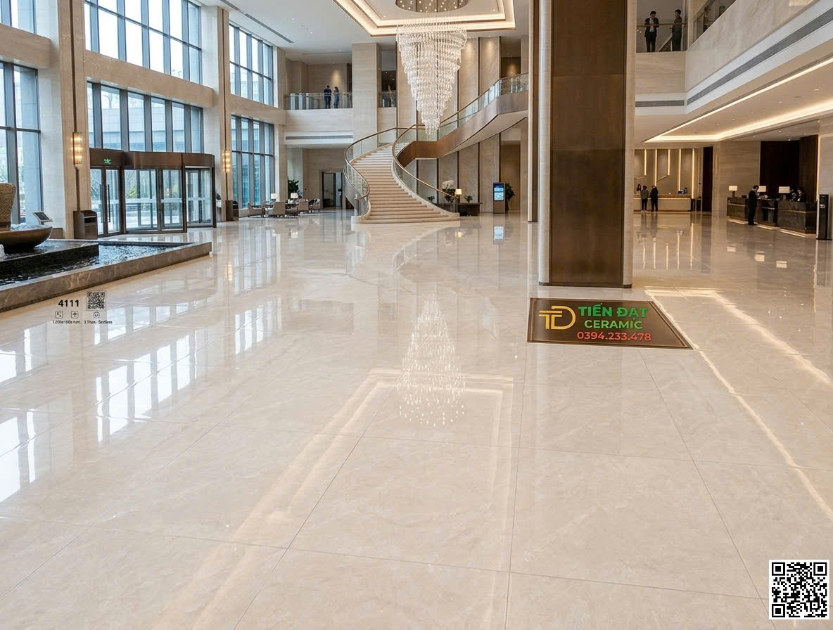 Gạch Bóng Kiếng Vi Tinh 120x180 Lát Nền Khách Sạn