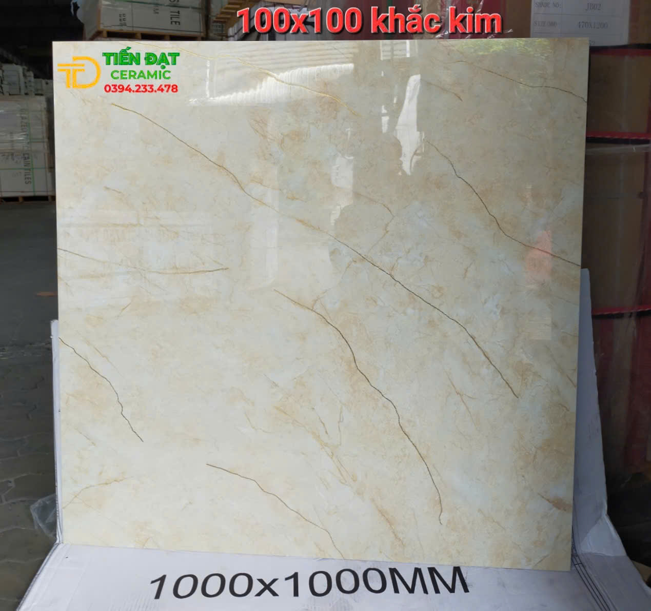 Gạch Đá Đồng Chất TQ 100x100 Nhũ Vàng Ốp Lát Biệt Thự
