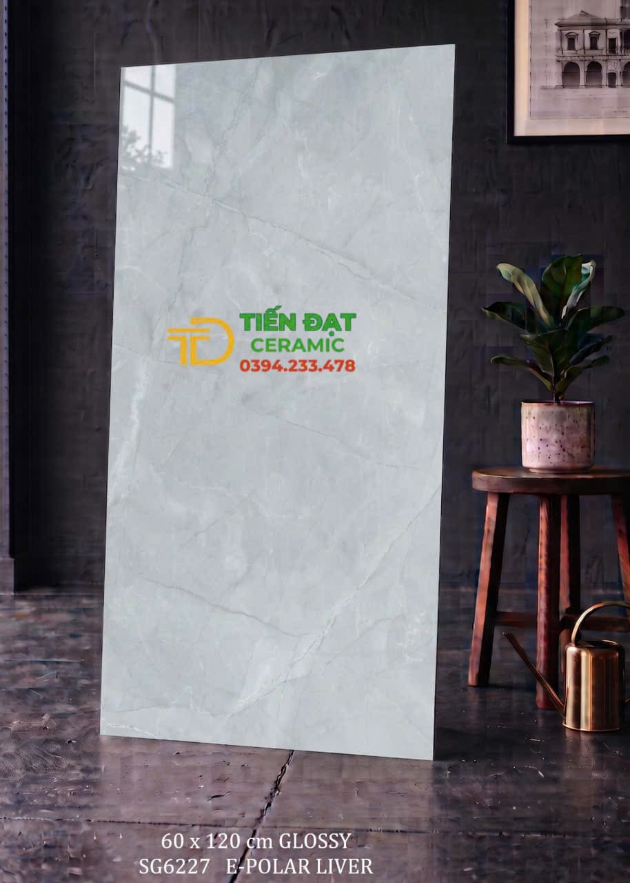 Gạch Đá Xám Xanh 60x120 Bóng Kiếng Ốp Lát
