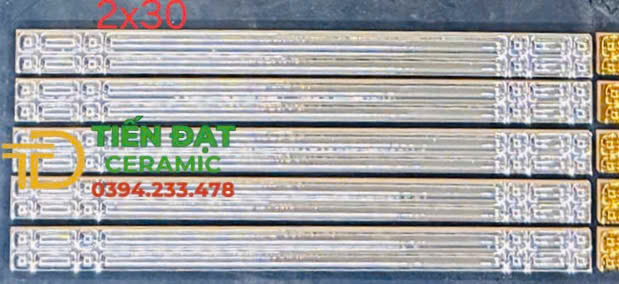 Gạch Đũa Nhũ Bạc Trắng TQ 2x30 Trang Trí Giá Rẻ