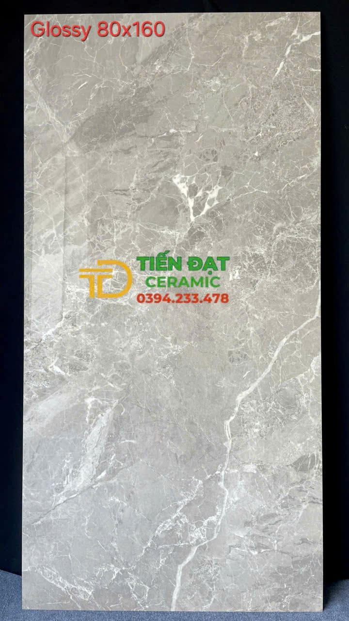 Gạch Giả Đá 80x160 Bóng Kiếng Lát Phòng Khách Mẫu Mới