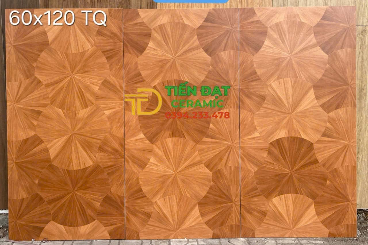 Gạch Giả Gỗ TQ 60x120 Lát Phòng Khách Hoa Cánh Quoạt