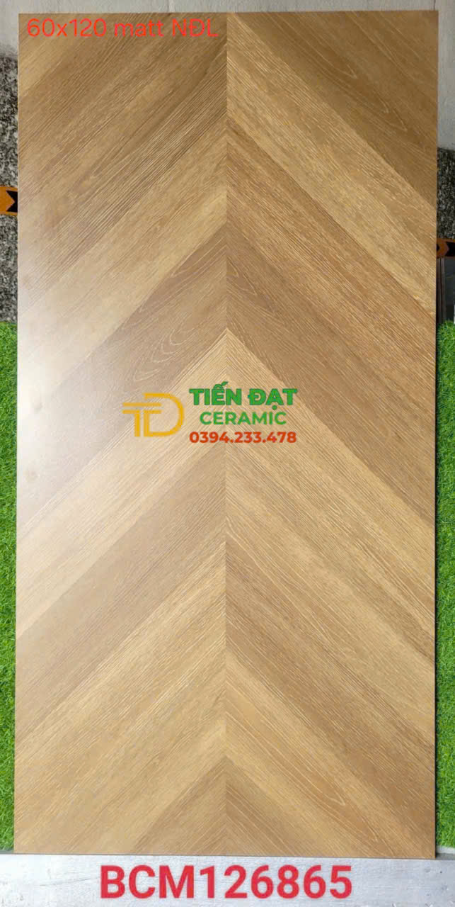 Gạch Giả Gỗ Xương Cá 60x120 Ốp Lát Phòng Khách
