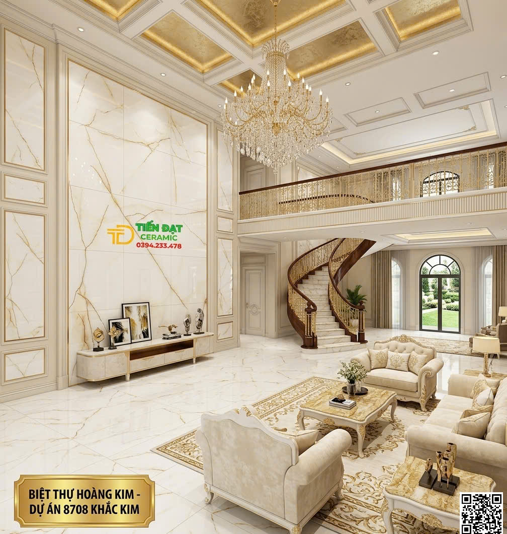 Kho Gạch Nhập Khẩu 80x80 TQ Nhũ Vàng Tại Bến Lức Long An