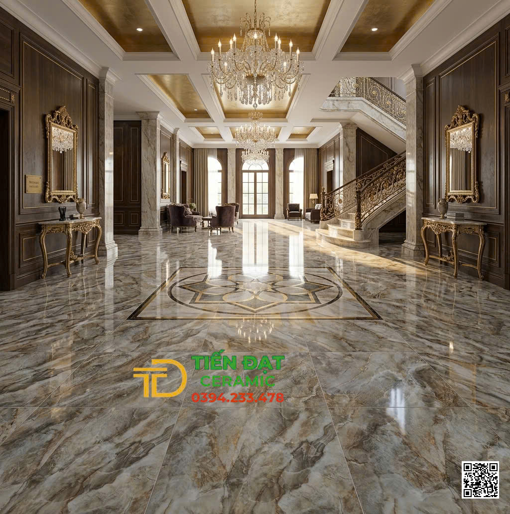 Gạch Khắc Kim TQ 80x80 Ốp Lát Khách Sạn Cao Cấp