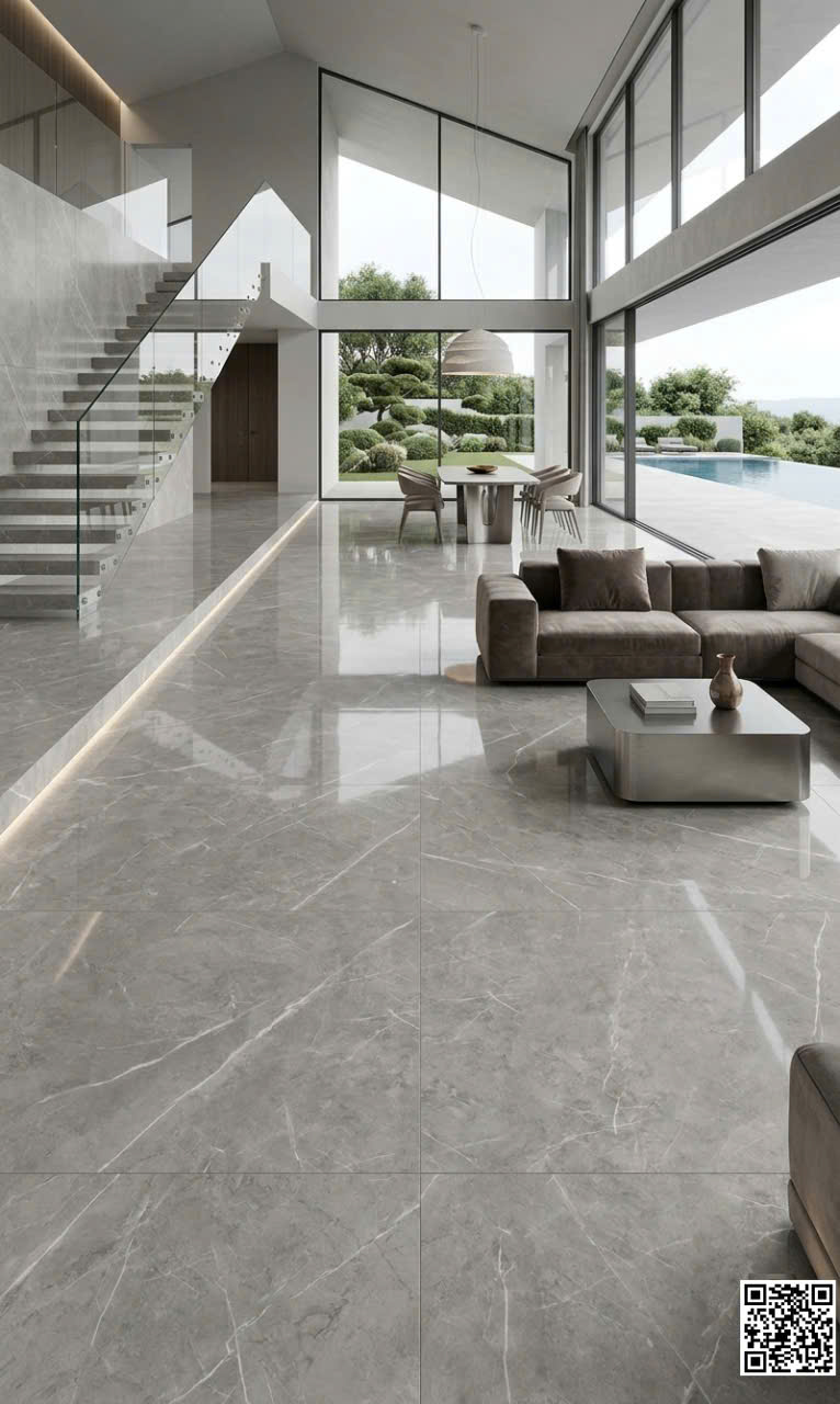 Gạch Đá Granite Ý Mỹ 60x120 Trắng Xám Đá Mẫu Mới
