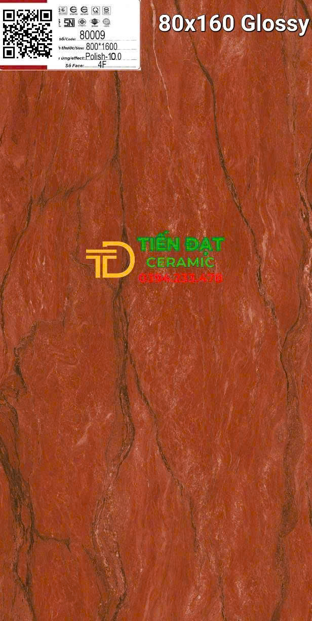 Gạch Khổ Lớn Prime 80x160 Vân Đen Đỏ Ốp Lát