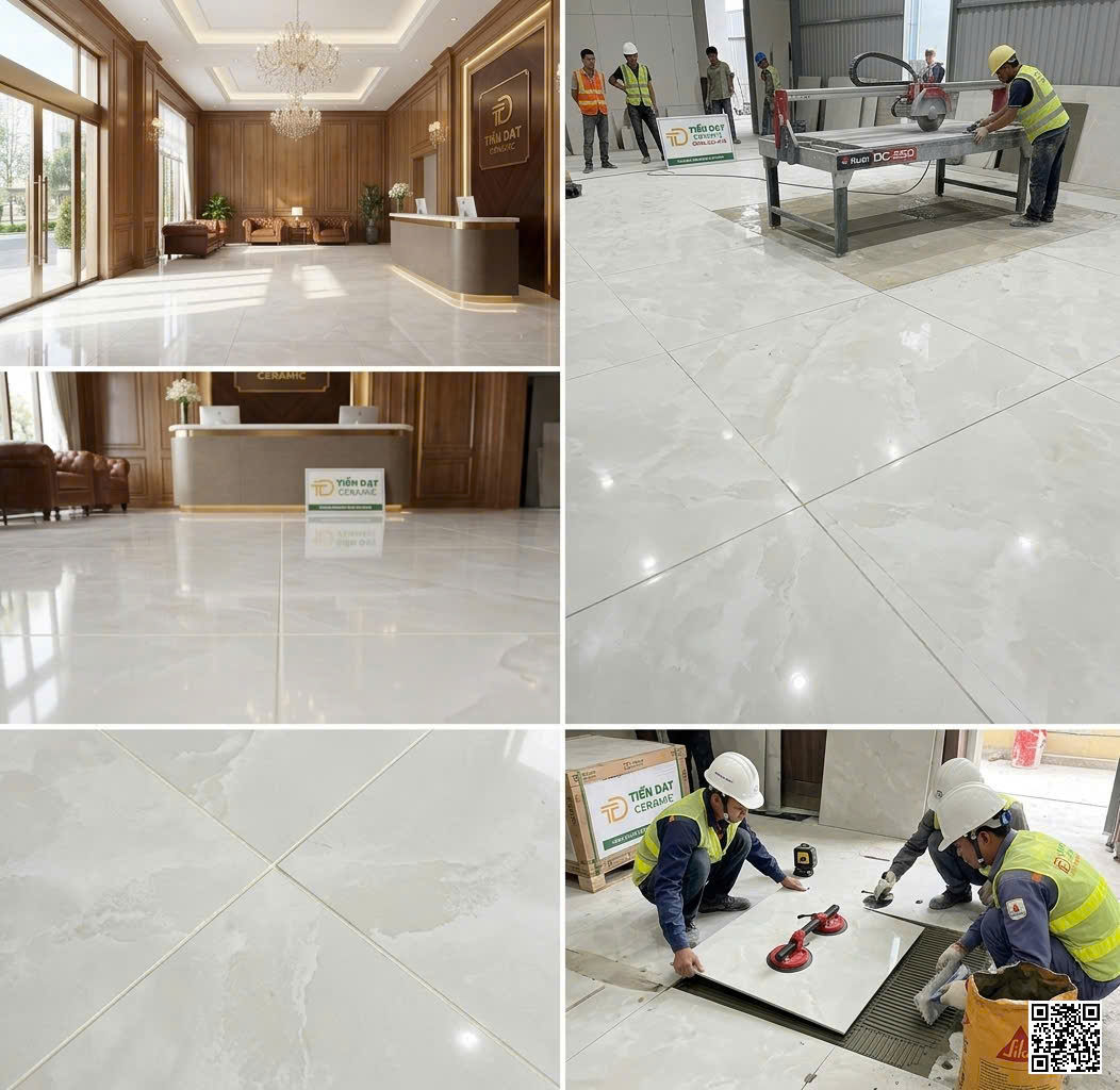 Gạch Ốp Lát Khách Sạn Cao Cấp 120x120 Bóng Kiếng Vi Tinh