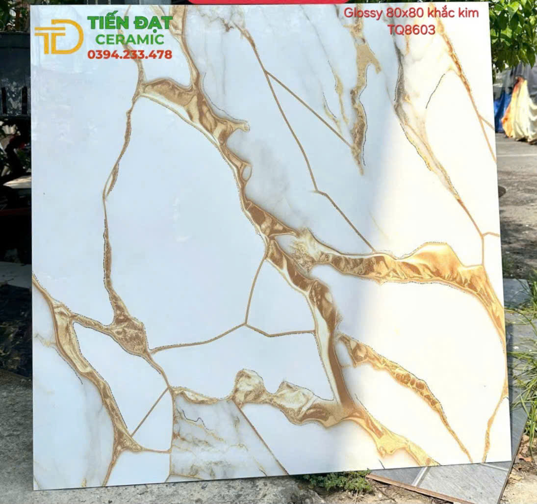 Gạch Ốp Lát TQ 80x80 Nhũ vàng Ánh Kim Mẫu Mới Nhất