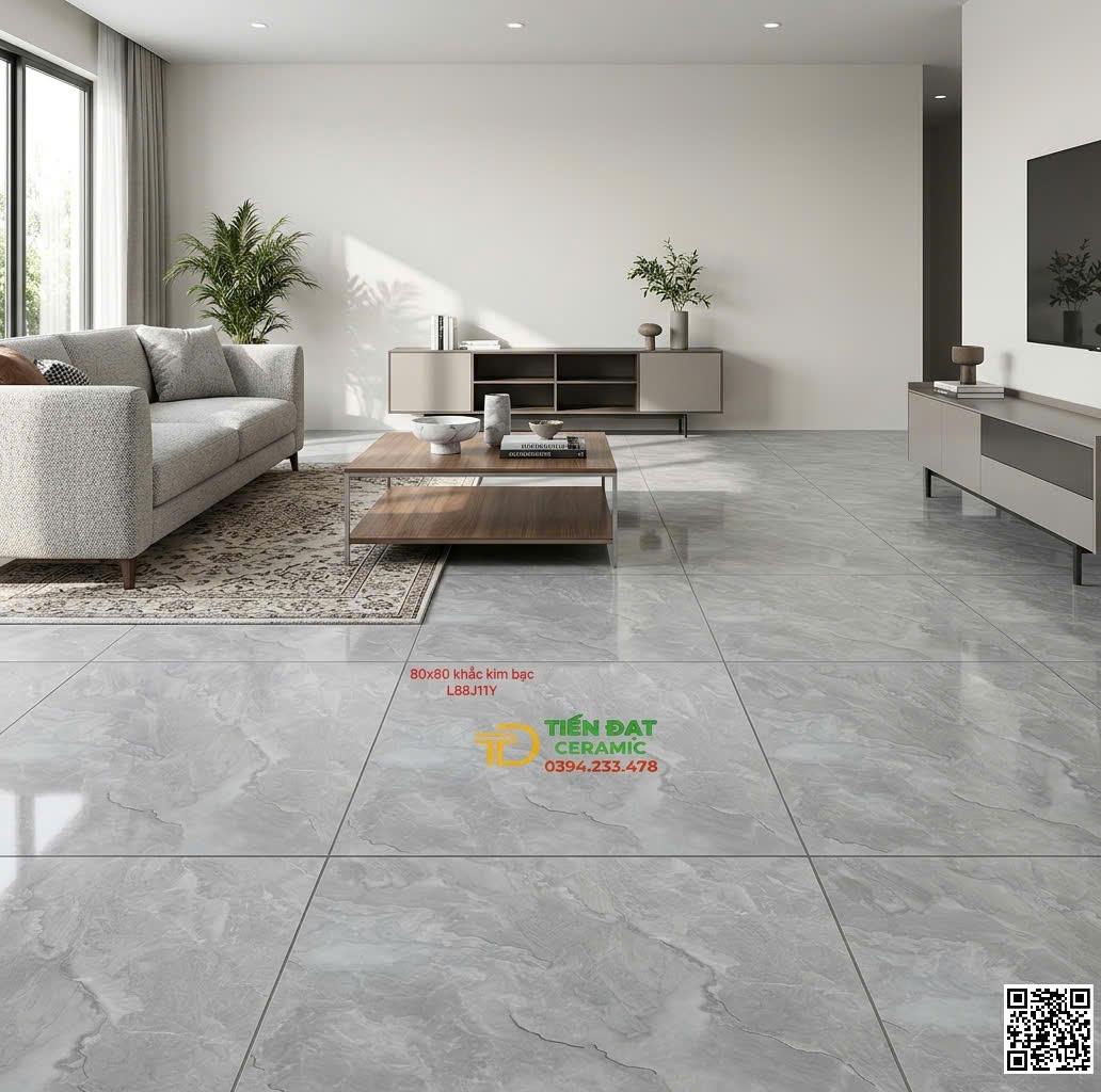 Gạch Cao Cấp TQ 80x80 Vân Giả Đá Khắc Kim Mới Đẹp