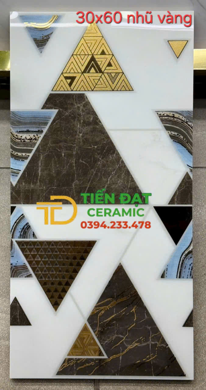 Gạch Nhập Khẩu TQ 30x60 Hoa Văn Khắc Vàng Bạc Đẹp Nhất