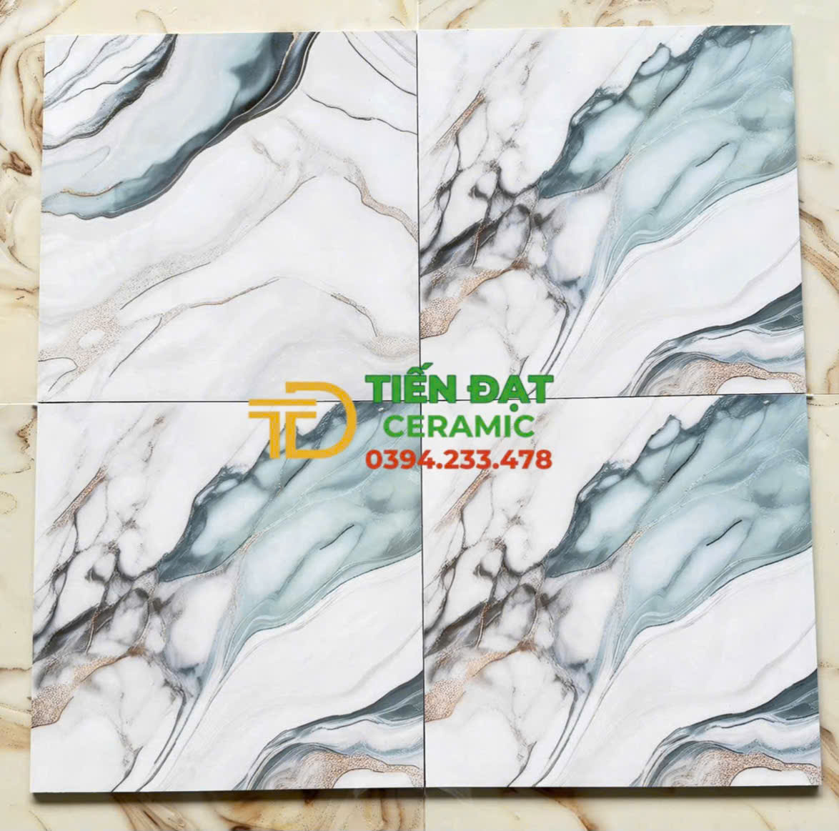 Gạch TQ Nhũ Vàng 60x60 Lát Nền Phòng Khách Cao Cấp