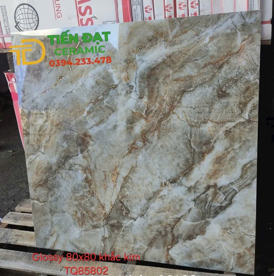 Gạch Khắc Kim TQ 80x80 Ốp Lát Khách Sạn Cao Cấp