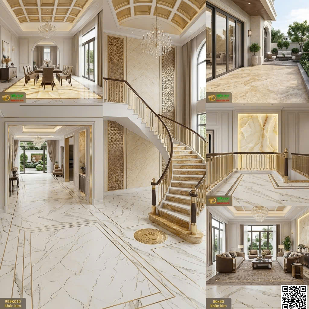 Tổng Kho Gạch Trung Quốc 80x80 Nhũ Vàng Khắc Kim 