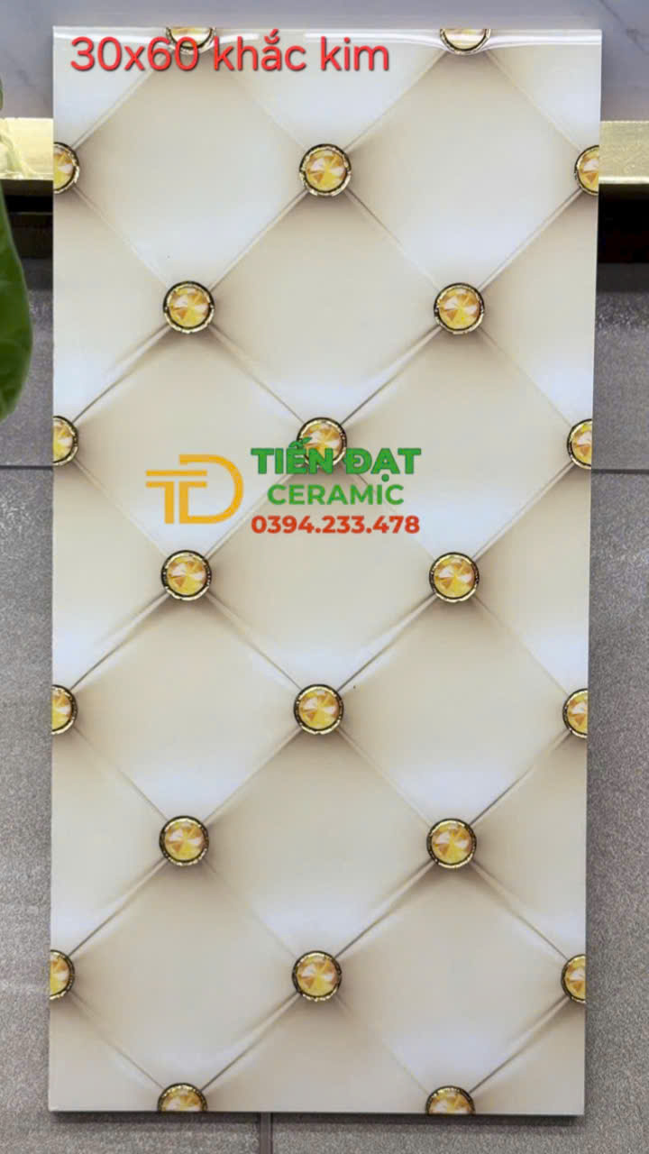 Gạch Ốp Điểm Nhấn Phòng Khách 30x60 Nhũ Kim Vàng