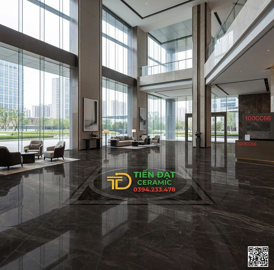 Tổng Kho Gạch TQ 1000X100 Bóng Kim Cương Vân Nâu Nhạt