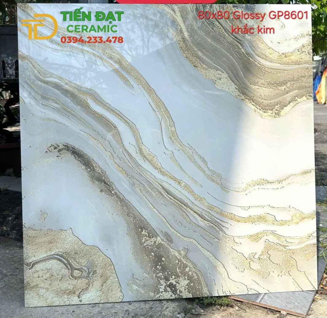 Gạch Nhũ Vàng TQ 80x80 Lát Phòng Khách Cao Cấp