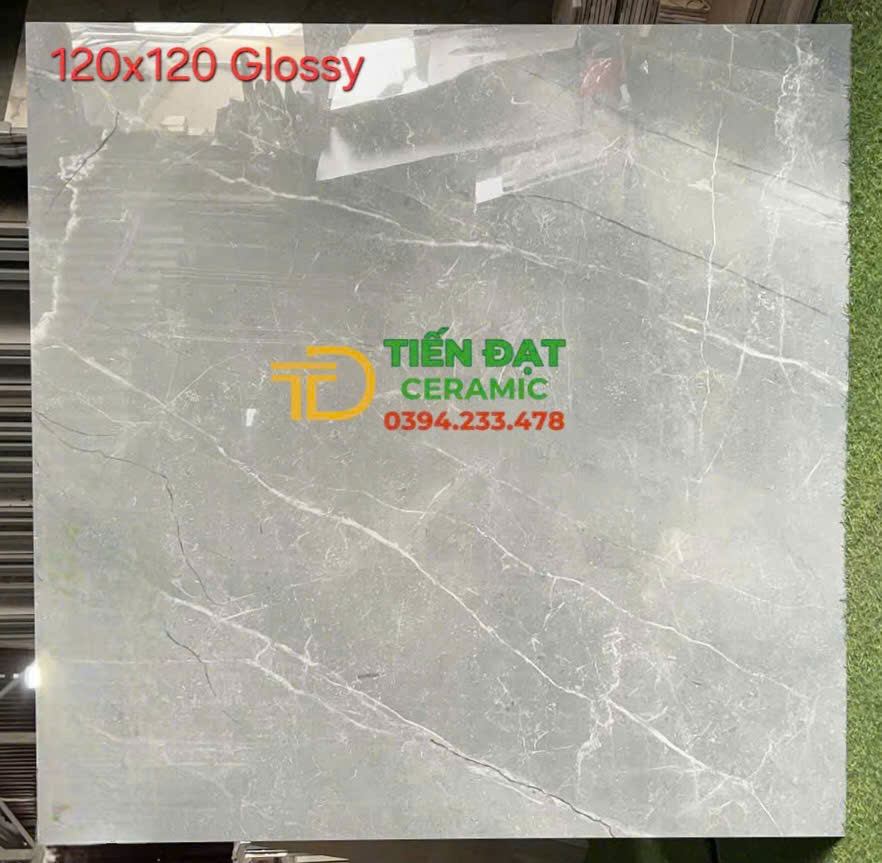 Gạch Ốp Lát Khách Sạn 120x120 Vân Xám Giả Đá Mẫu Mới