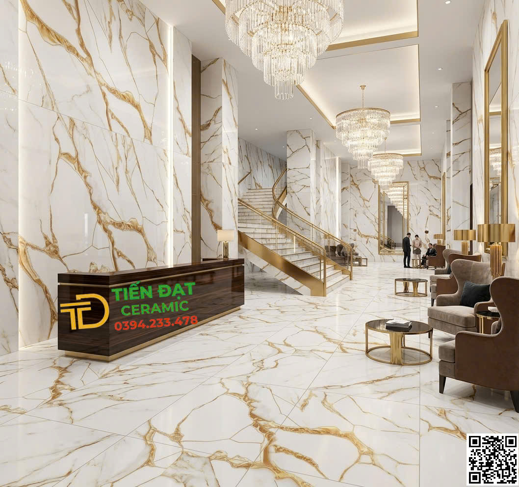 Gạch Ốp Lát TQ 80x80 Nhũ vàng Ánh Kim Mẫu Mới Nhất