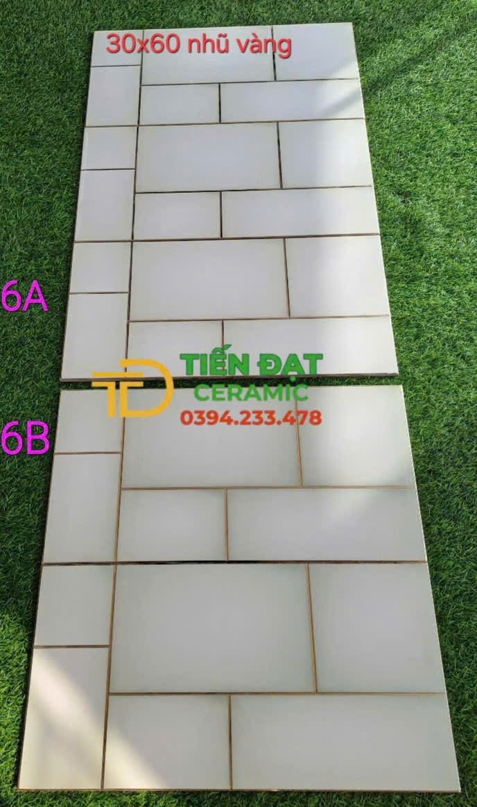 Gạch Ốp Nhà Tắm 30x60 Khắc Kim Vàng Bộ Xanh Nhạt
