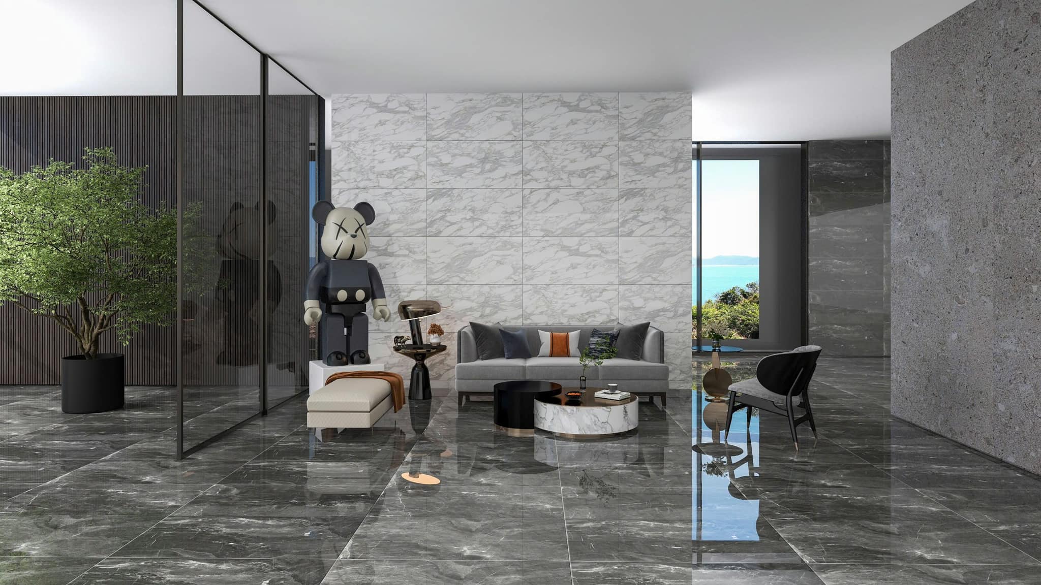 Gạch Ốp Tường Phòng Khách Khổ Lớn