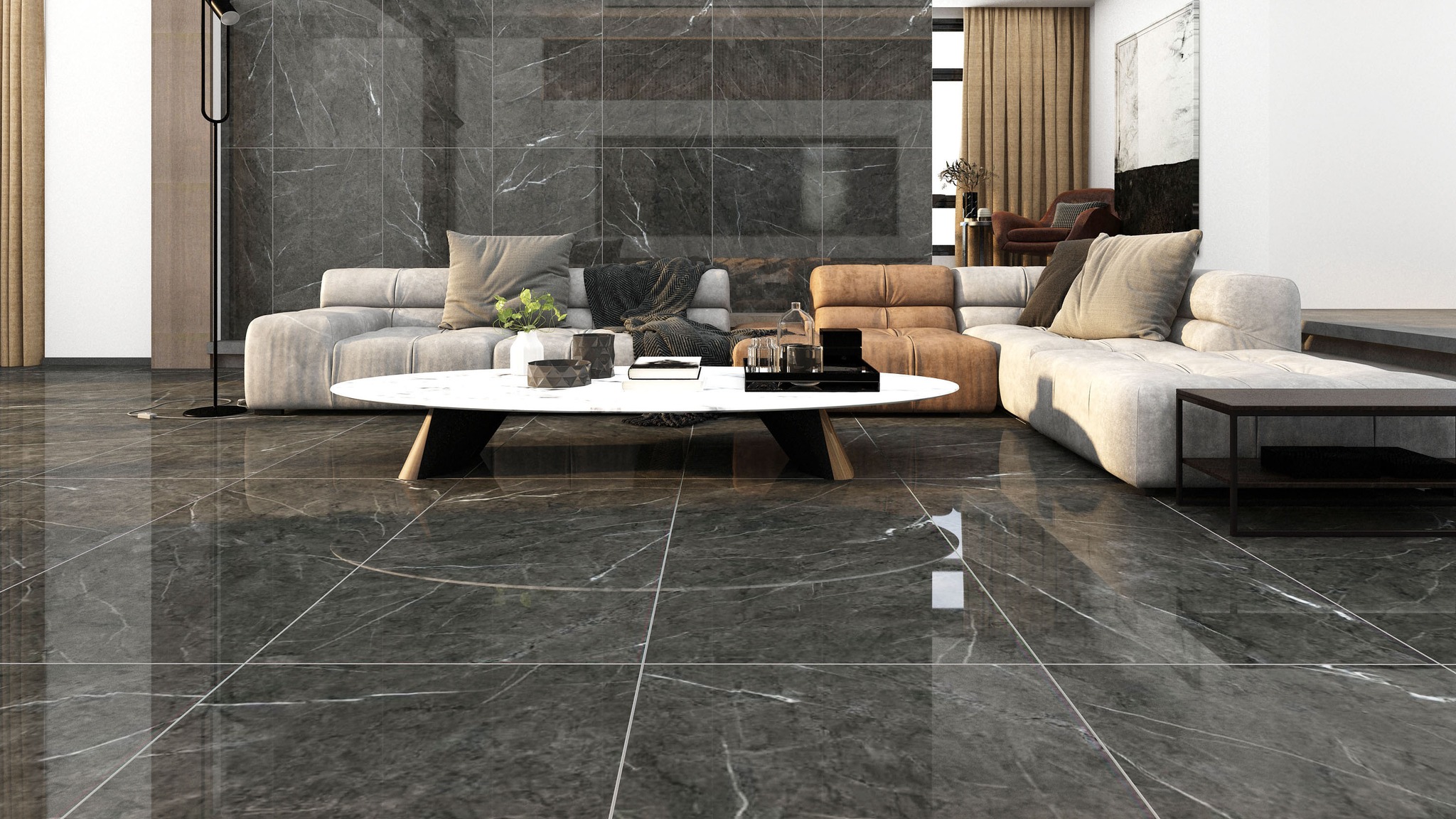 Gạch Ốp Tường Phòng Khách Khổ Lớn