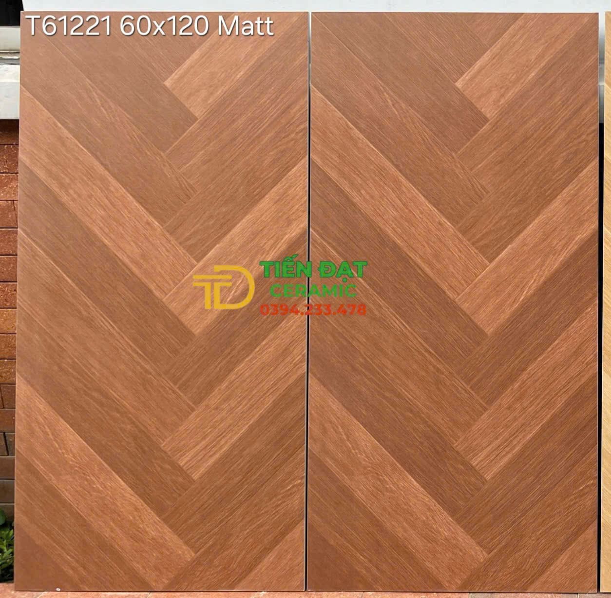 Gạch Sương Cá 60x120 Vân Gỗ Vàng Sọc Đậm Mẫu Mới