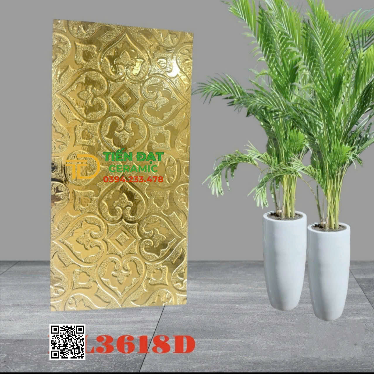 Gạch Trung Quốc 30x60 Nhũ Vàng Ốp Lát Trang Trí Biệt Thự