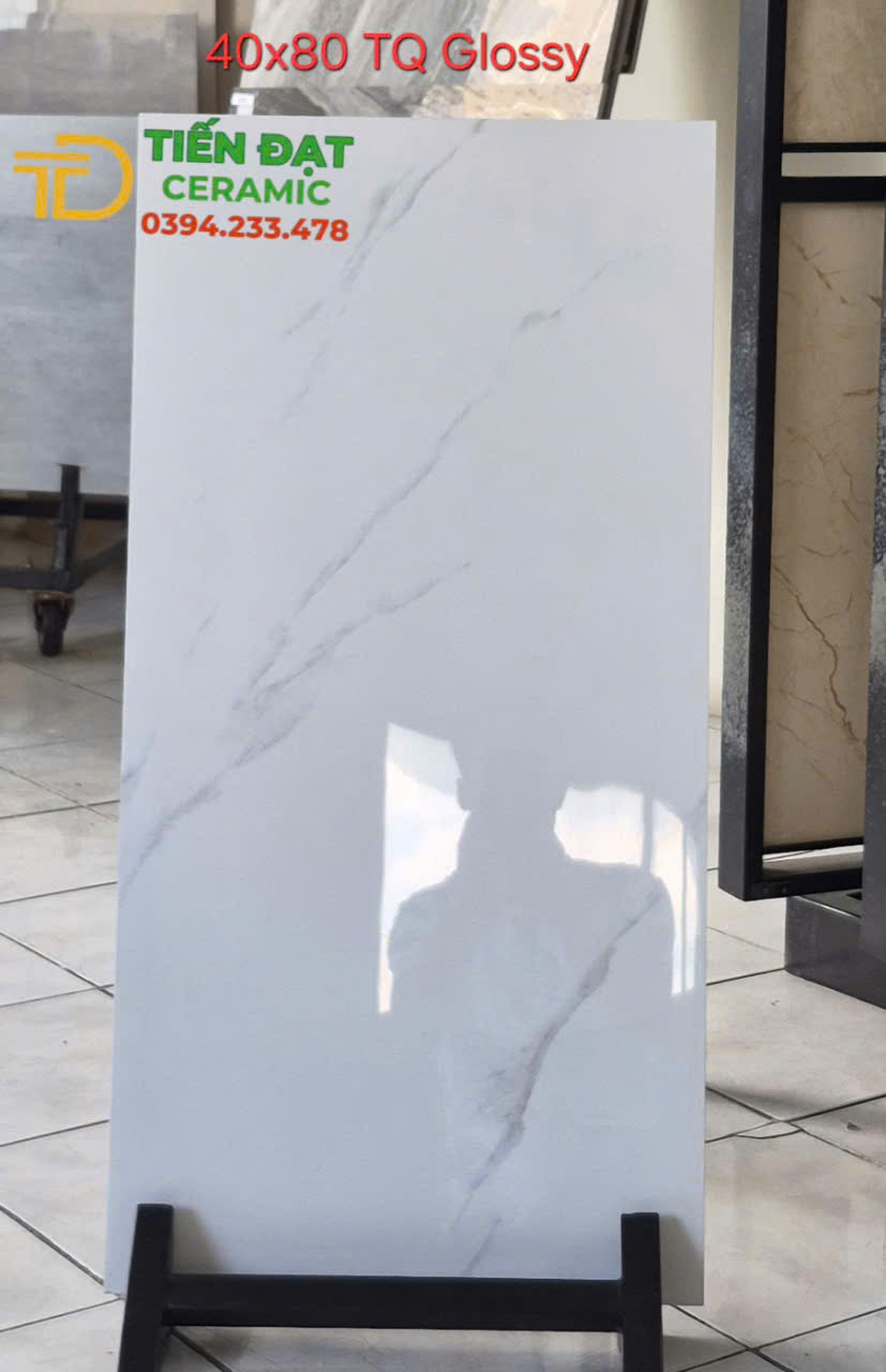 Gạch Trung Quốc 40x80 Trắng Vân Vi Tinh Cao Cấp