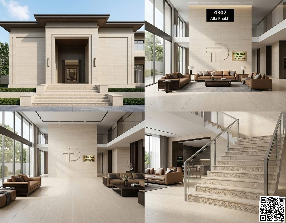 Gạch Vân Gỗ Hiệu Ứng Carving 120x180 Ốp Lát Biệt Thự Cao Cấp