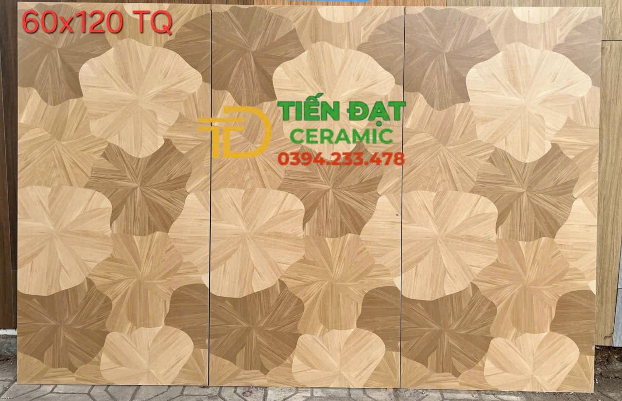 Tổng Kho Gạch Giả Gỗ 60x120 TQ Hoa Cánh Quoạt Vàng Nhạt 