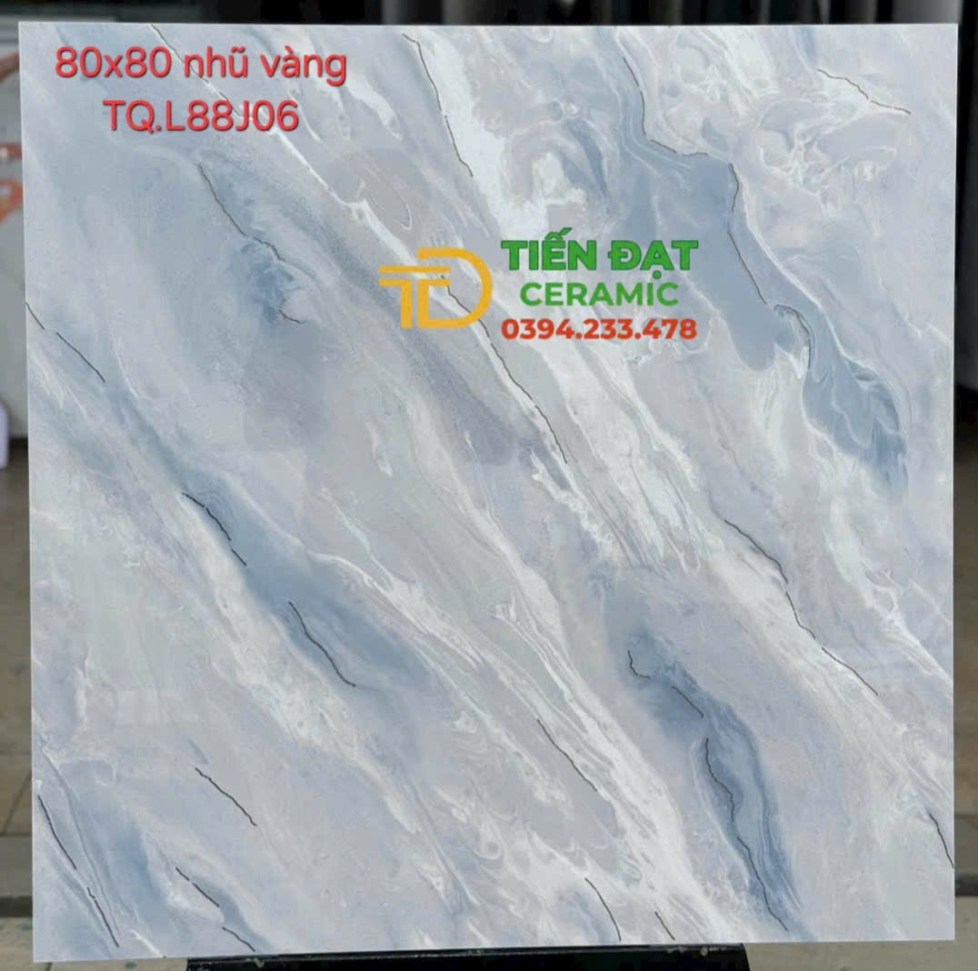 Top 282 Mẫu Gạch TQ 80x80 Trắng Xanh Khắc Kim 