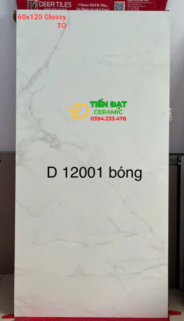 Đá Cao Cấp TQ 60x120 Trắng Vân Lát Phòng Khách
