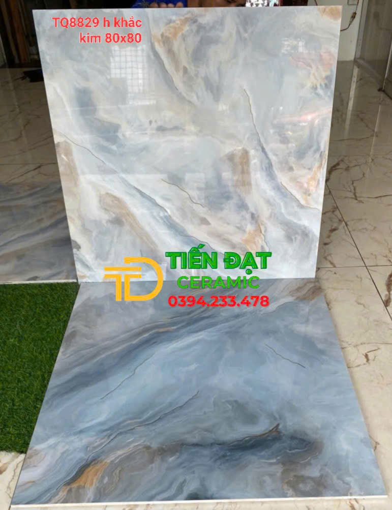 Đá Đồng Chất TQ 80x80 Ốp Lát Phòng Khách Kim Tuyến