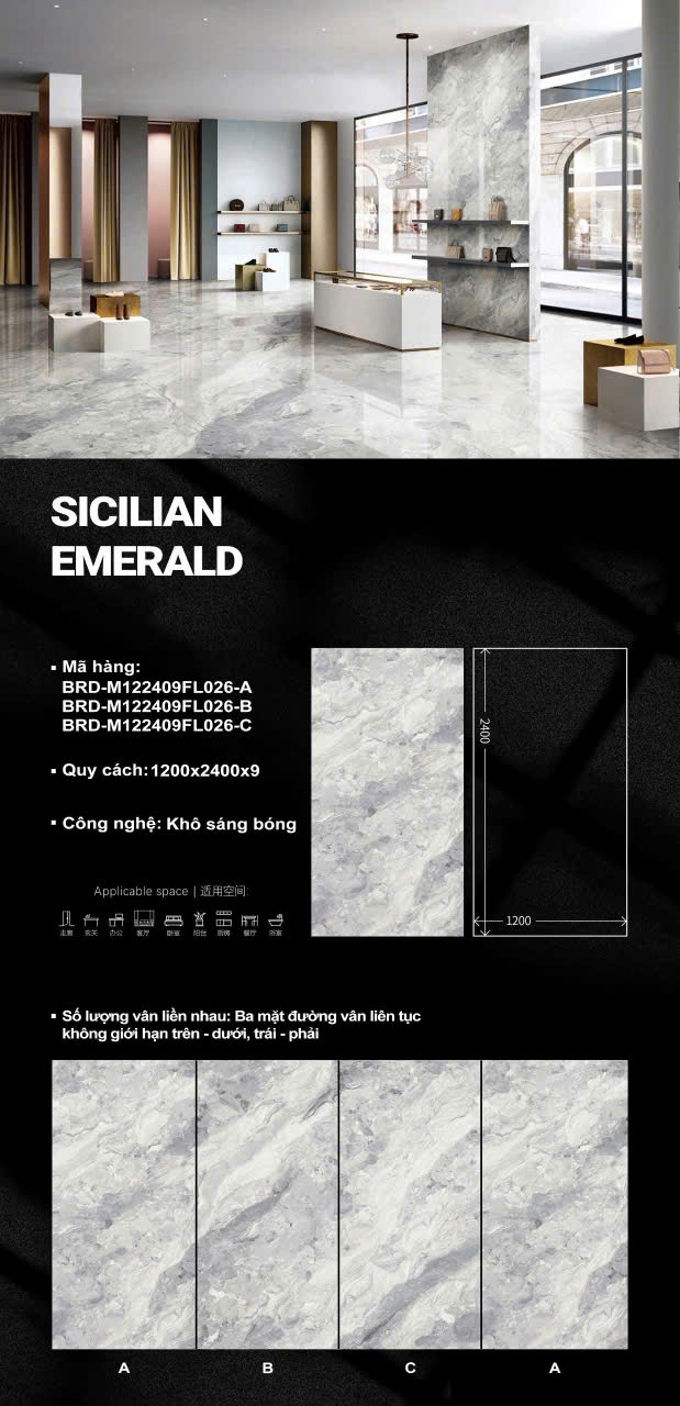 Gạch Bản To Ốp Lát 120x240 Vân Giả Đá TQ Mới Đẹp 