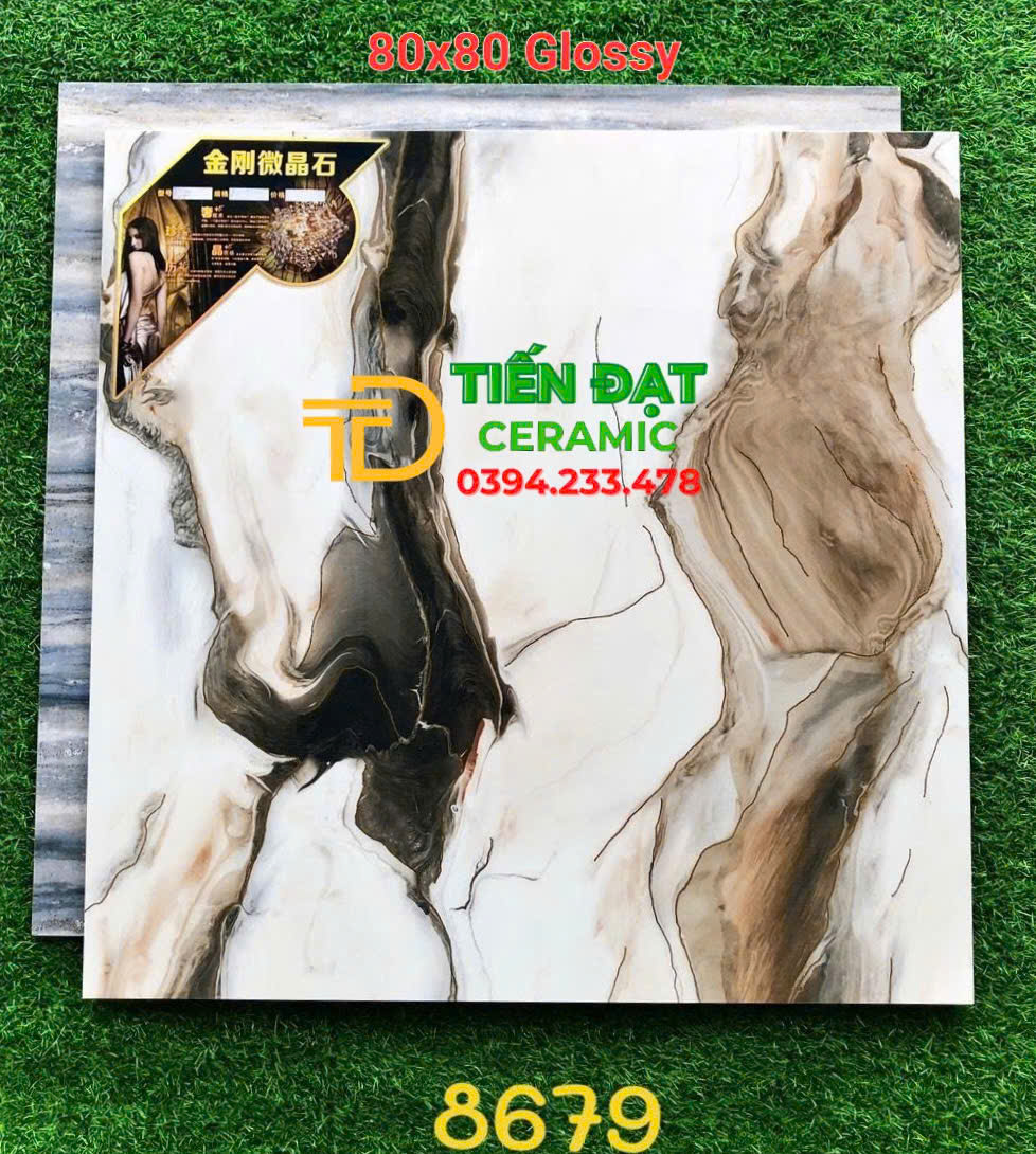 Gạch Bóng Kiếng Khắc Kim 80x80 TQ Ốp Lát Biệt Thự