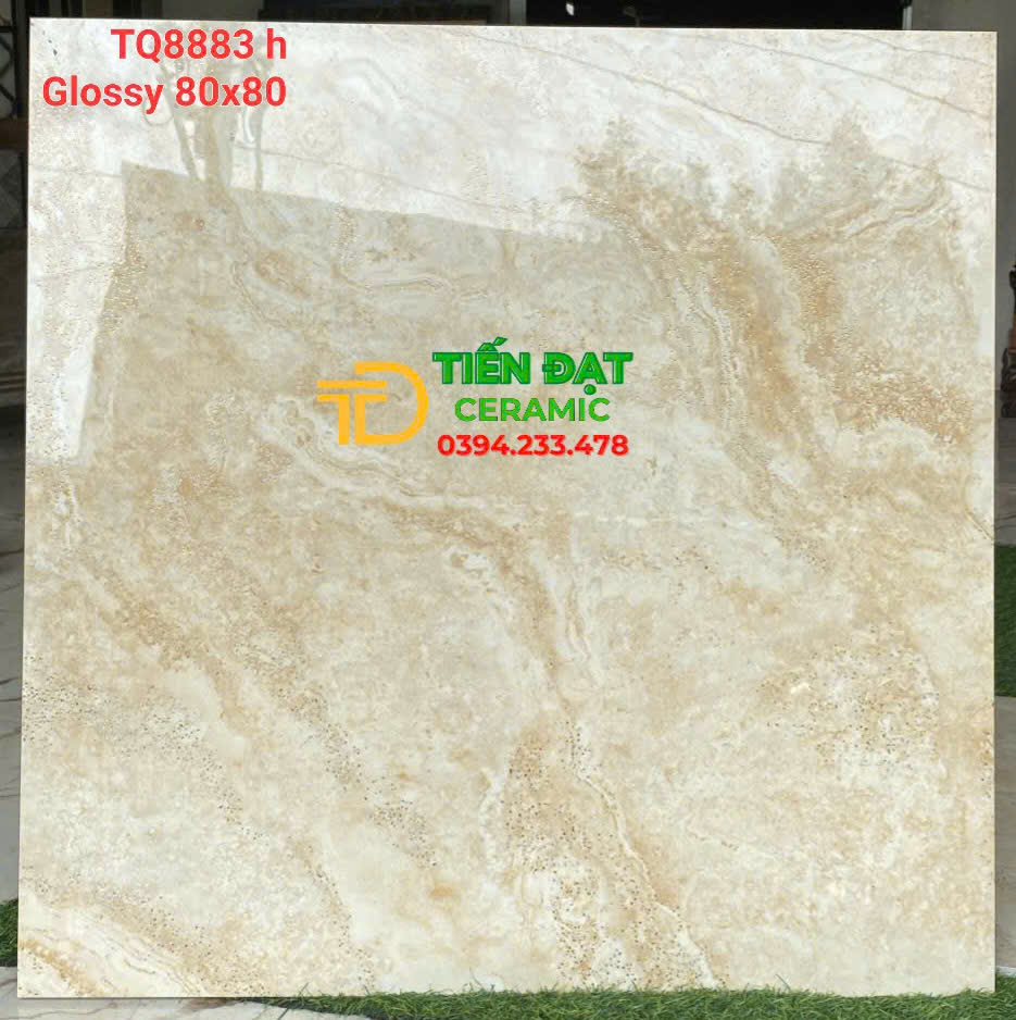 Gạch Cao Cấp TQ 80x80 Lát Nền Màu Vàng Ánh Kim