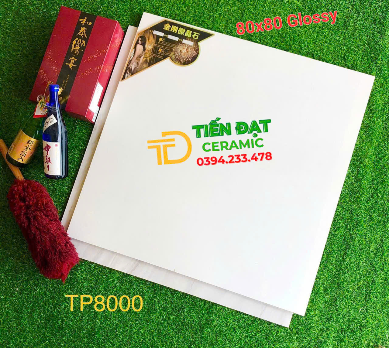 Gạch Cao Cấp TQ 80x80 Lát Nền Trắng Trơn Kim Cương