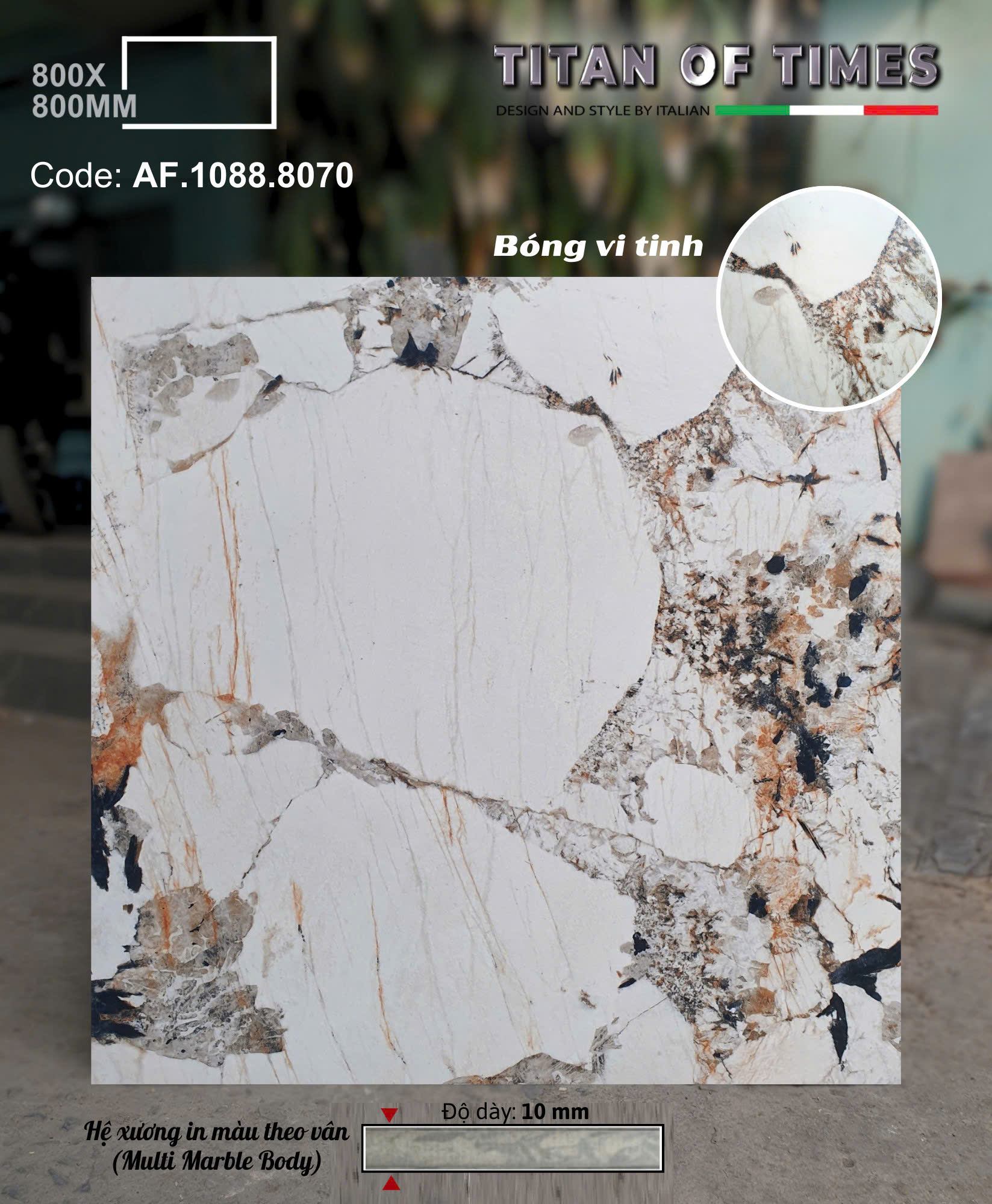 Gạch Đá Bóng Kiếng Vi Tinh 80x80 Lát Nền Giả Đá Apodio