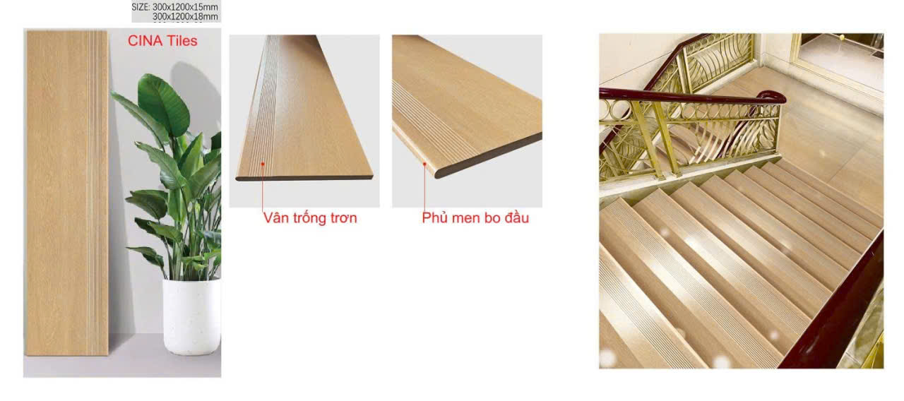Gạch Giả Gỗ 30x120 Lát Cầu Thang Nhập Khẩu China