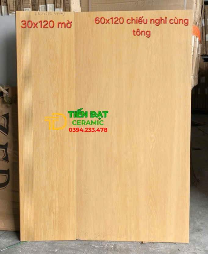Gạch Giả Gỗ 30x120 Lót Cầu Thang 60x120 chiếu nghỉ