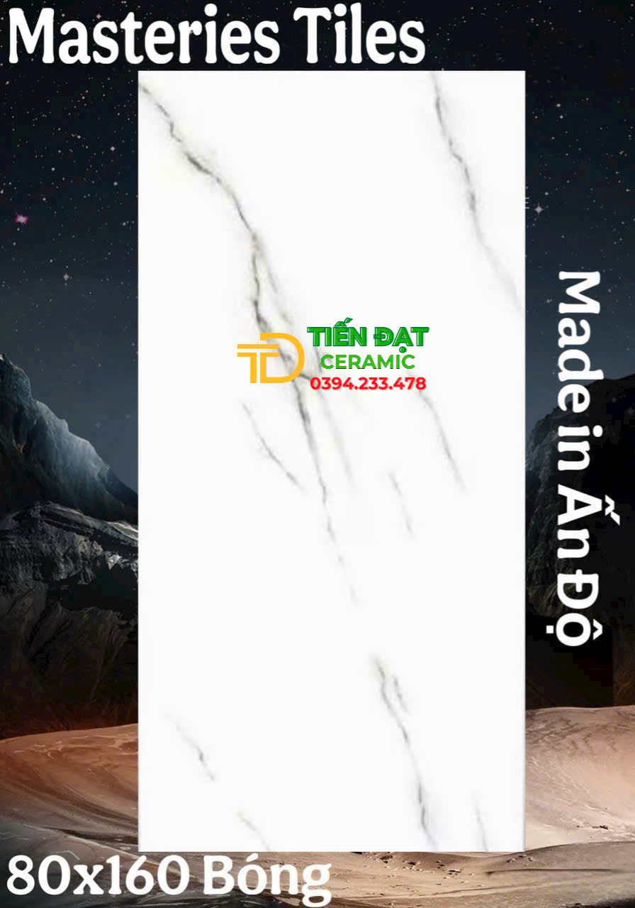 Gạch Khổ Lớn 80x160 Ấn Độ Trắng Vân Vi Tinh Tại Quận 5