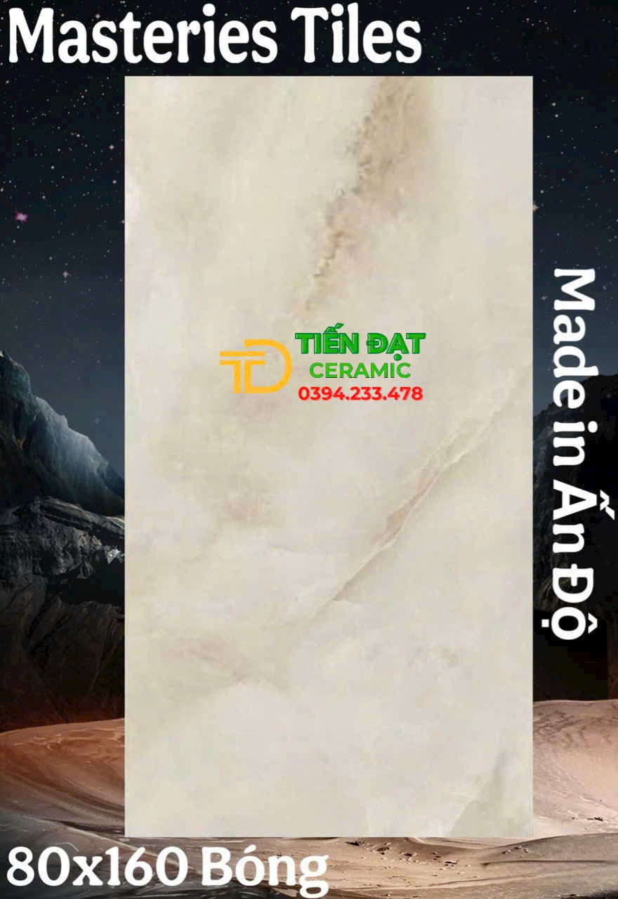 Gạch Khổ Lớn 80x160 Vân Đá Ngọc Thạch Bóng Kiếng