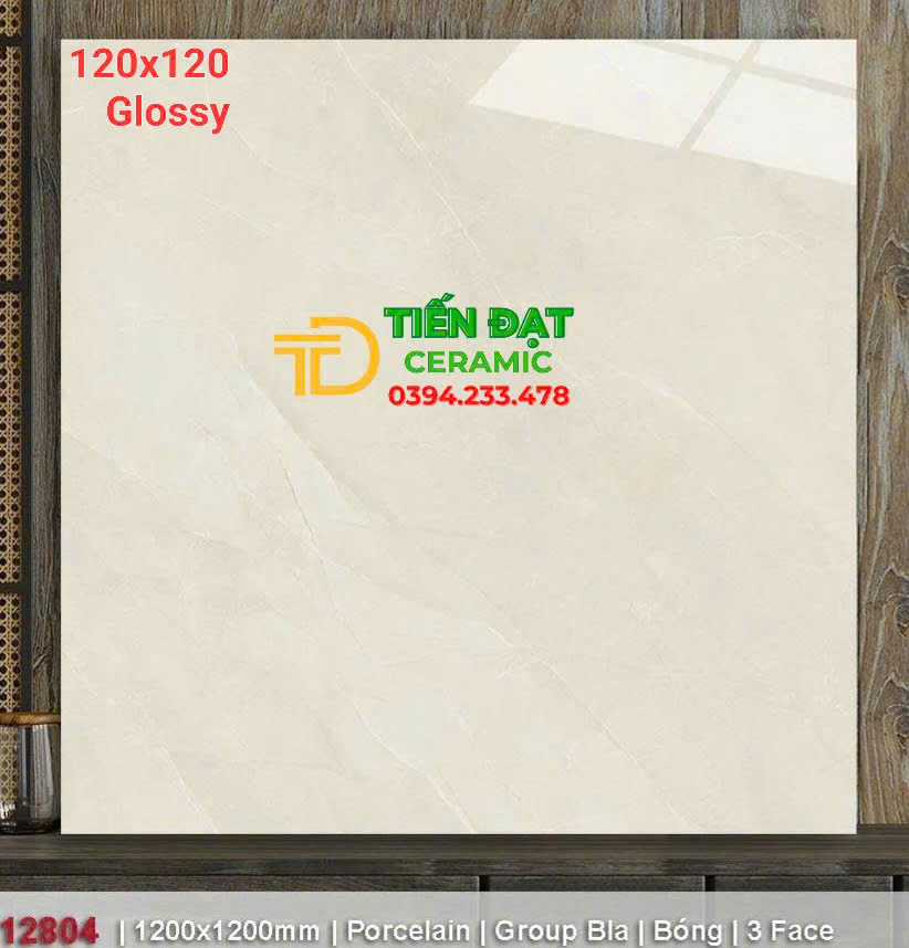 Gạch Khổ Lớn Catalan 120x120 Vân Vàng Kem Lát nền