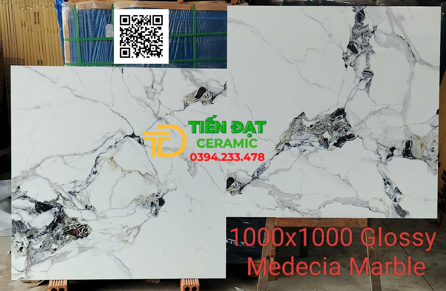 Gạch Khổ Lớn Ốp Mặt Tiền 10x100 Trắng Đen Giả Đá Medecia Marble