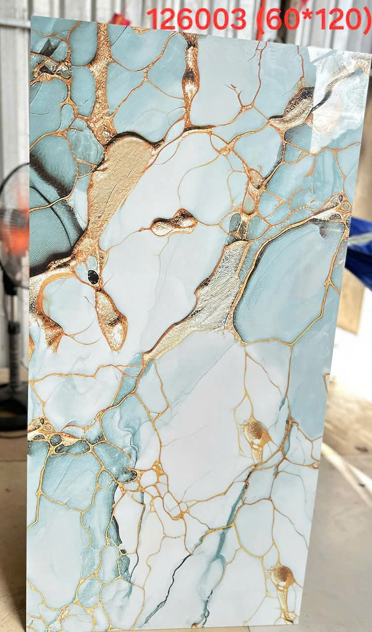 Gạch Khổ Lớn Ốp Tường 60x120 Xanh Trắng Giả Đá